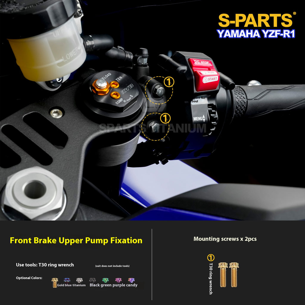 SPARTS Titanium Bolt Kit for Yamaha YZF-R1– CNC Titanium Upgrade Kit- 1/2