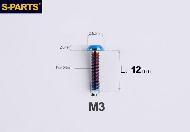 SPARTS A2 Button Head M3 Titanium Bolt