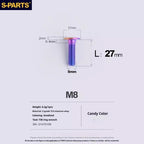 SPARTS Titanium M8*27 Front Brake Disc Bolts for BMW 1200 1250 and Water Bird – Custom Upgrade Kit