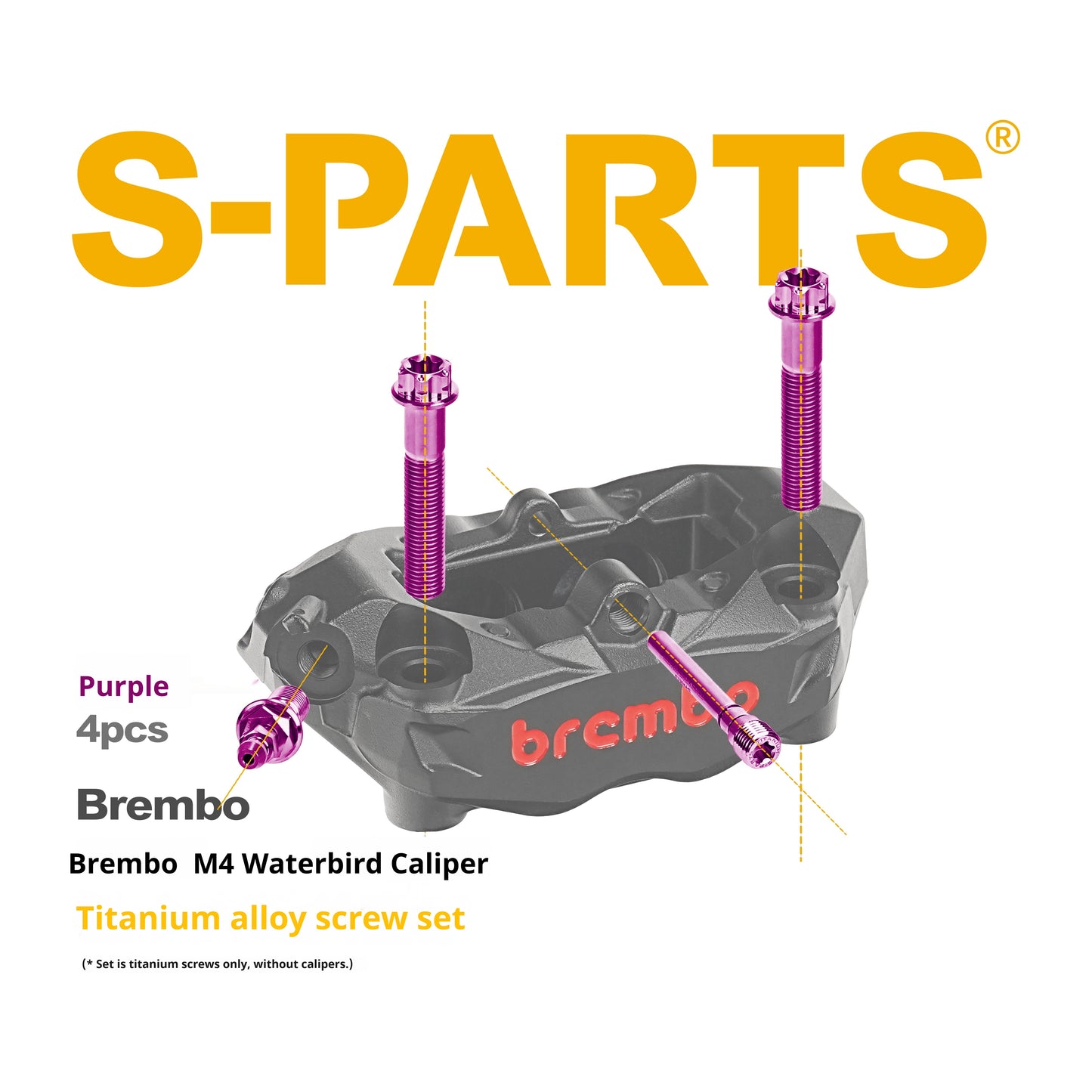SPARTS Titanium Alloy Screw Set for Brembo M4 Waterbird Radiator Caliper Upgrade