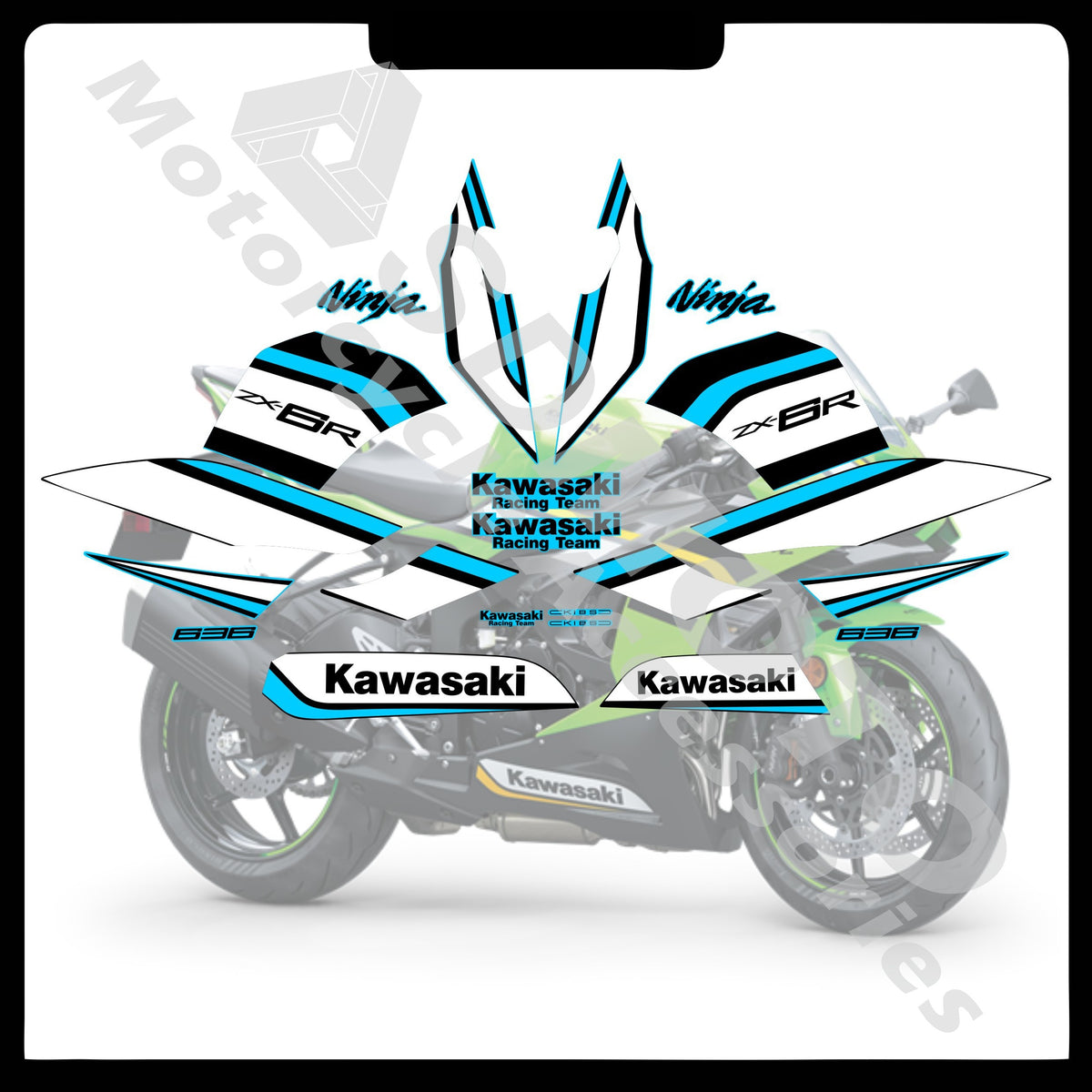 Kawasaki ZX-6R 636 2021-2025 Full Body Graphics Decals PVC Waterproof Motorcycle Fairing Stickers