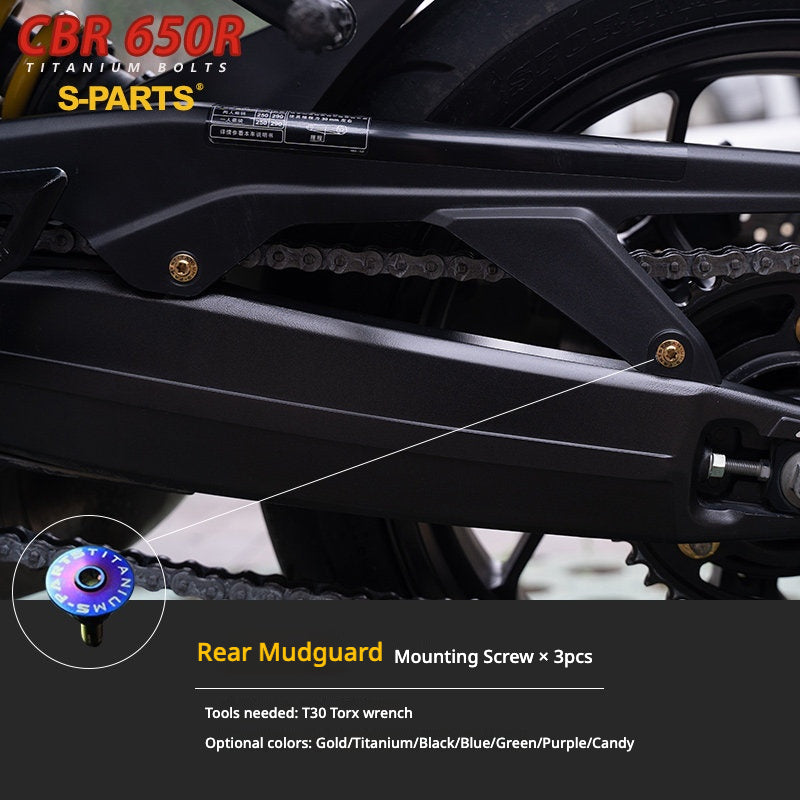 S-PARTS TC4 Titanium Bolt Kit for Honda CBR650R / CB650R | Full Motorcycle Upgrade