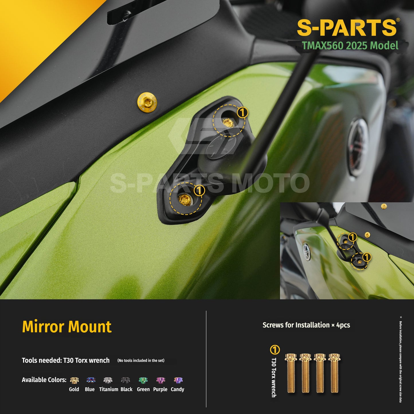 SPARTS Titanium Bolt Kit for YAMAHA TMAX560 2025-Front Section