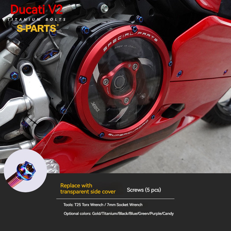 S-PARTS  Compatible with / Suitable for Ducati DUCATI V2 Full Titanium Bolt Kit
