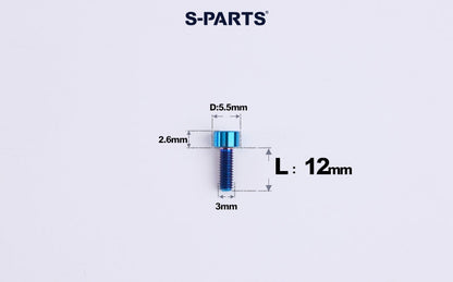 SPARTS M3 L6-20 Classic Button Head Blue Titanium Bolt