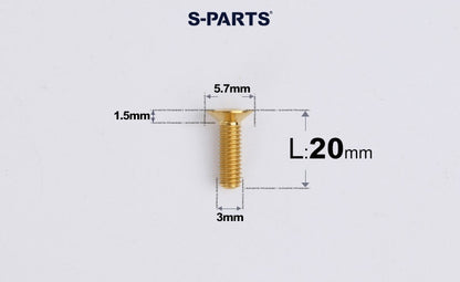 SPARTS Series M3 L6-30 Countersunk Titanium Bolt