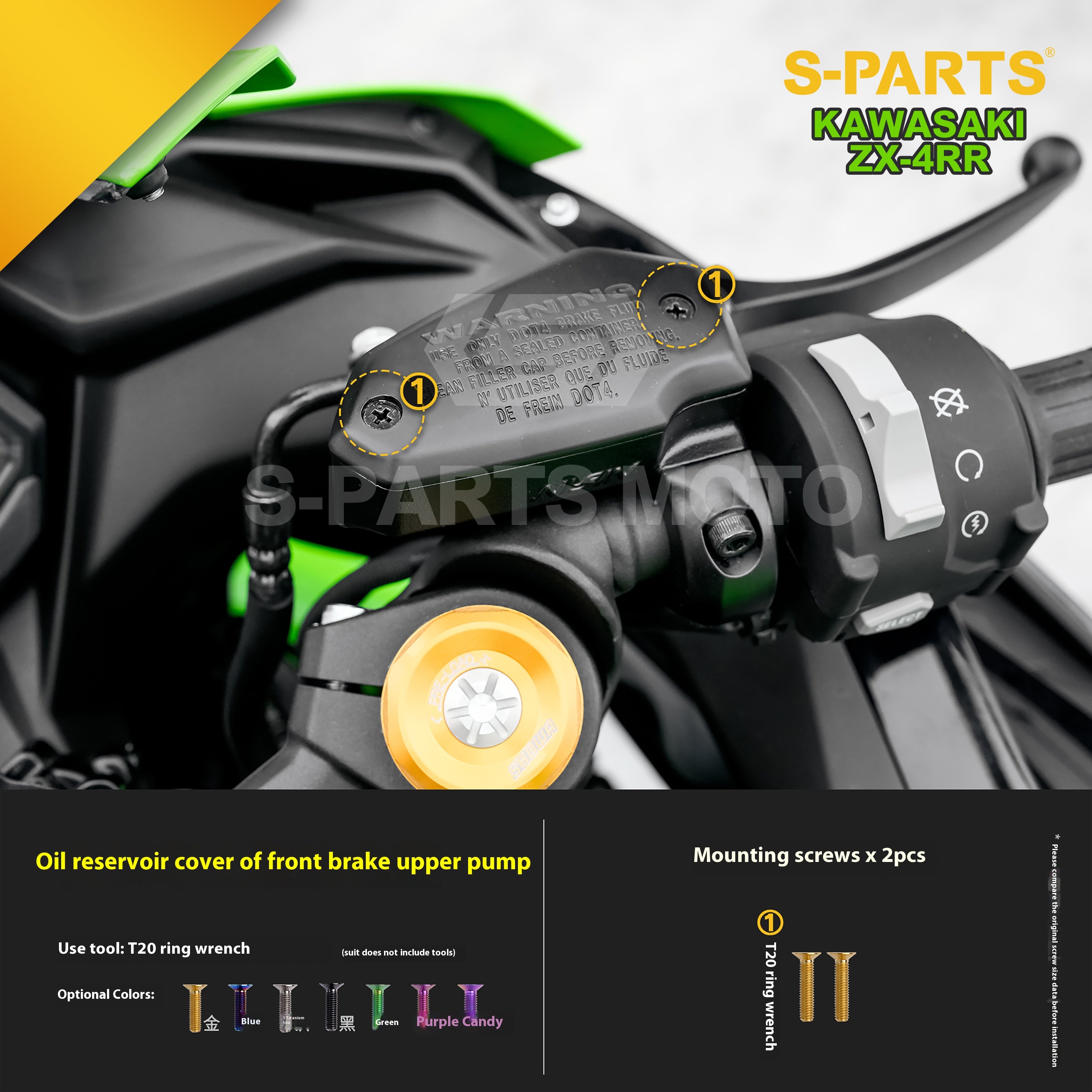 SPARTS Titanium Bolt Kit for Kawasaki ZX-4RR 2023 – & CNC Titanium Upgrade Kit - 1/2