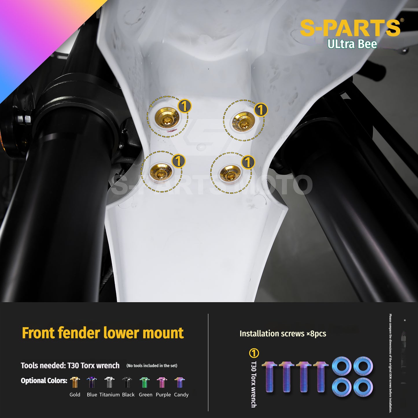 SPARTS Titanium Bolt Kit for Ultra Bee | Full Motorcycle Upgrade Set