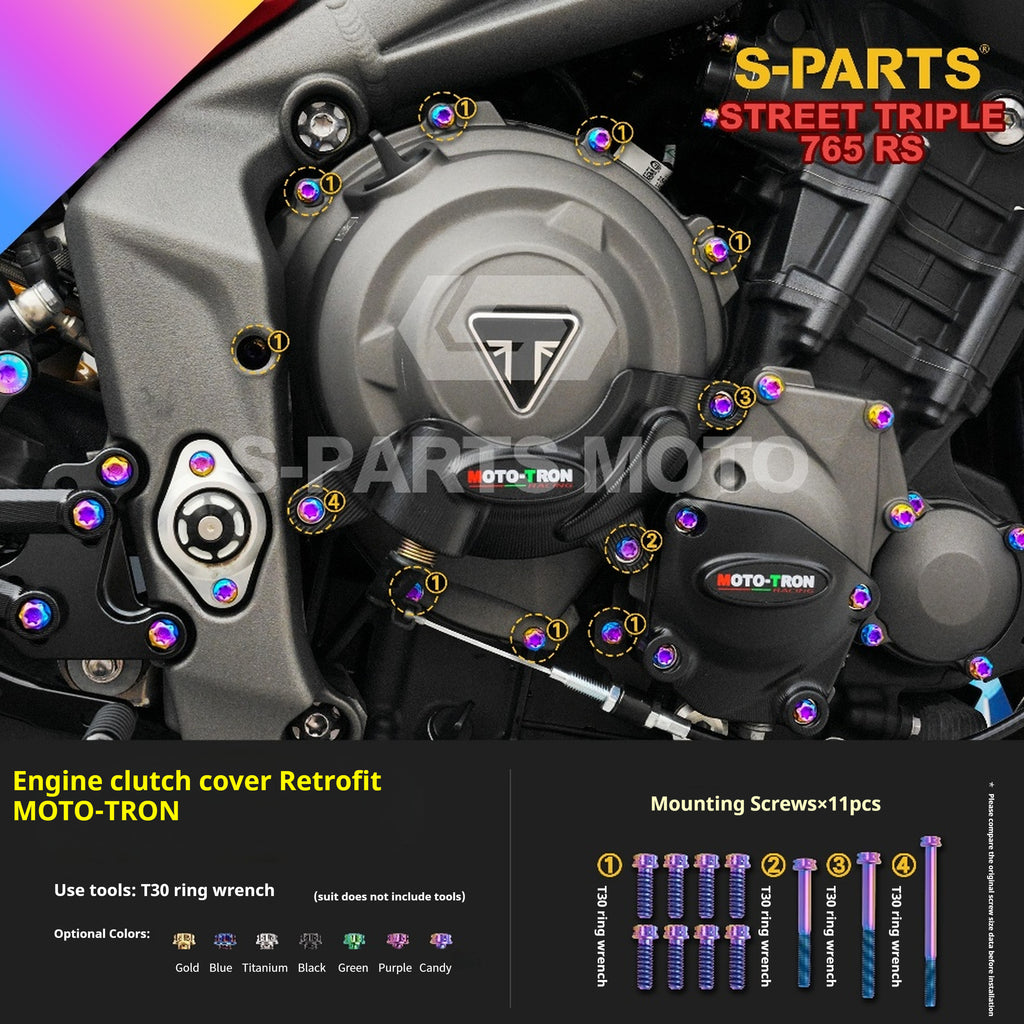 SPARTS Titanium Screw Set for Triumph Street Triple RS –CNC Titanium Upgrade Kit