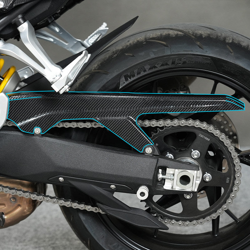 SPARTS Carbon Fiber Protective Stickers for QJMotor SRK 800 – Motorcycle Body Protection Decals