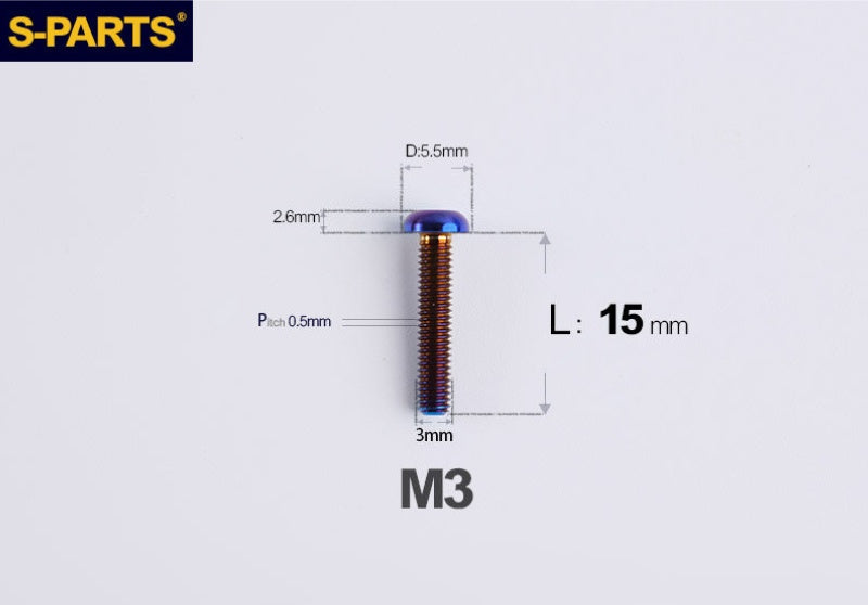 SPARTS A2 Button Head M3 Titanium Bolt