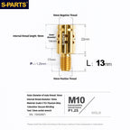 S-PARTS M10 to M10 Titanium Forward & Reverse Thread Motorcycle Mirror Adapter Bolt Upgrade