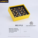 S-PARTS Titanium M12 Car Wheel Lug Nut Set, 20pcs