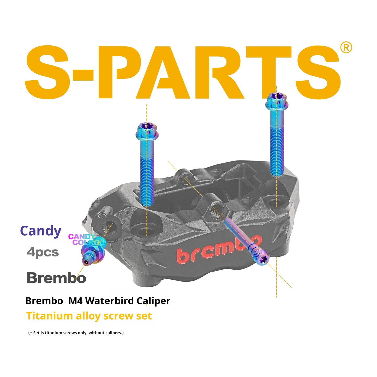 SPARTS Titanium Alloy Screw Set for Brembo M4 Waterbird Radiator Caliper Upgrade