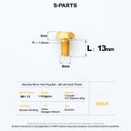 S-PARTS TC4 Titanium Mirror Plug Bolt M8 M10 RH/LH for Motorcycle