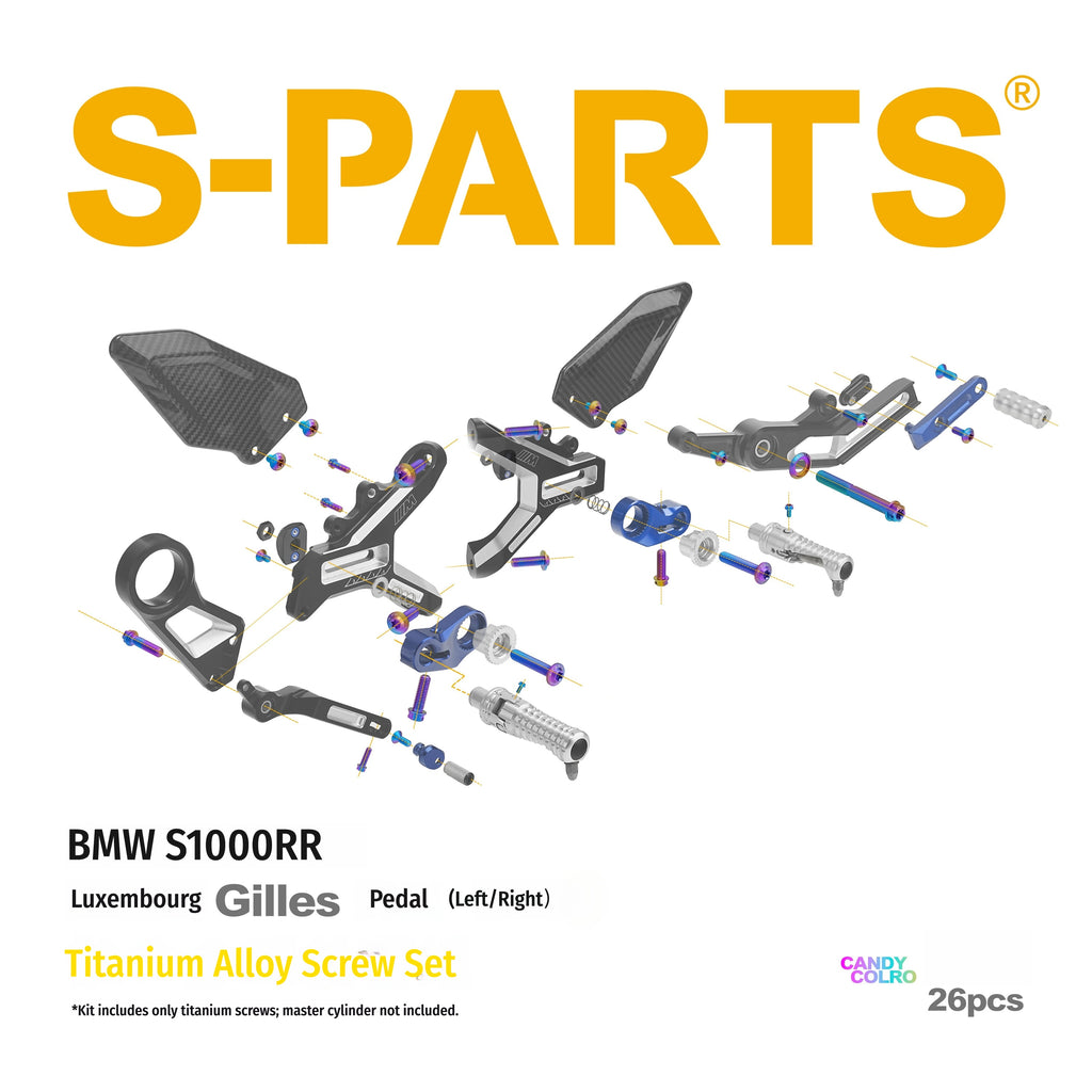 SPARTS Gilles Foot Peg Titanium Bolt Kit for BMW S1000RR – Luxembourg Edition