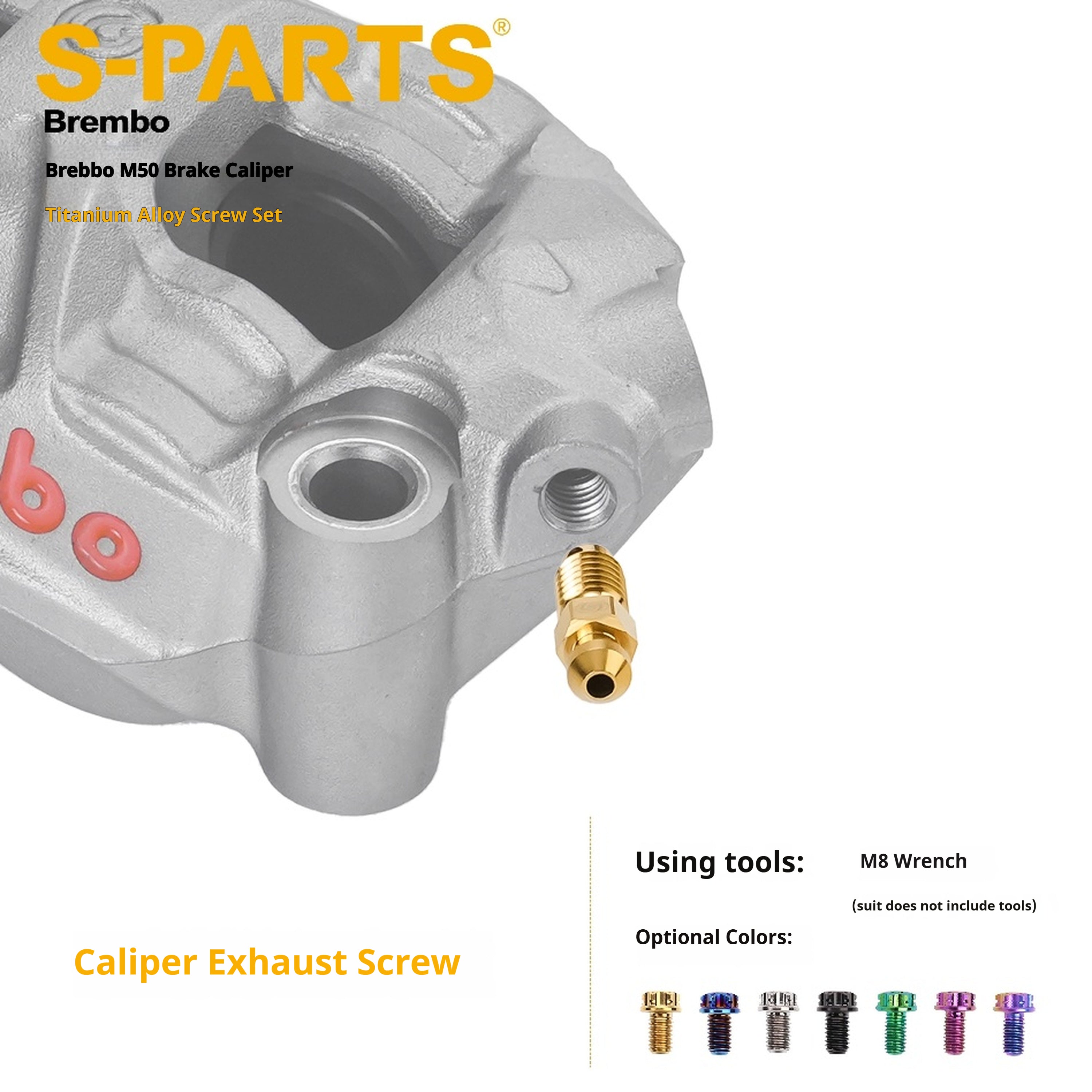 SPARTS  Titanium Caliper Bolts for BREMBO M50