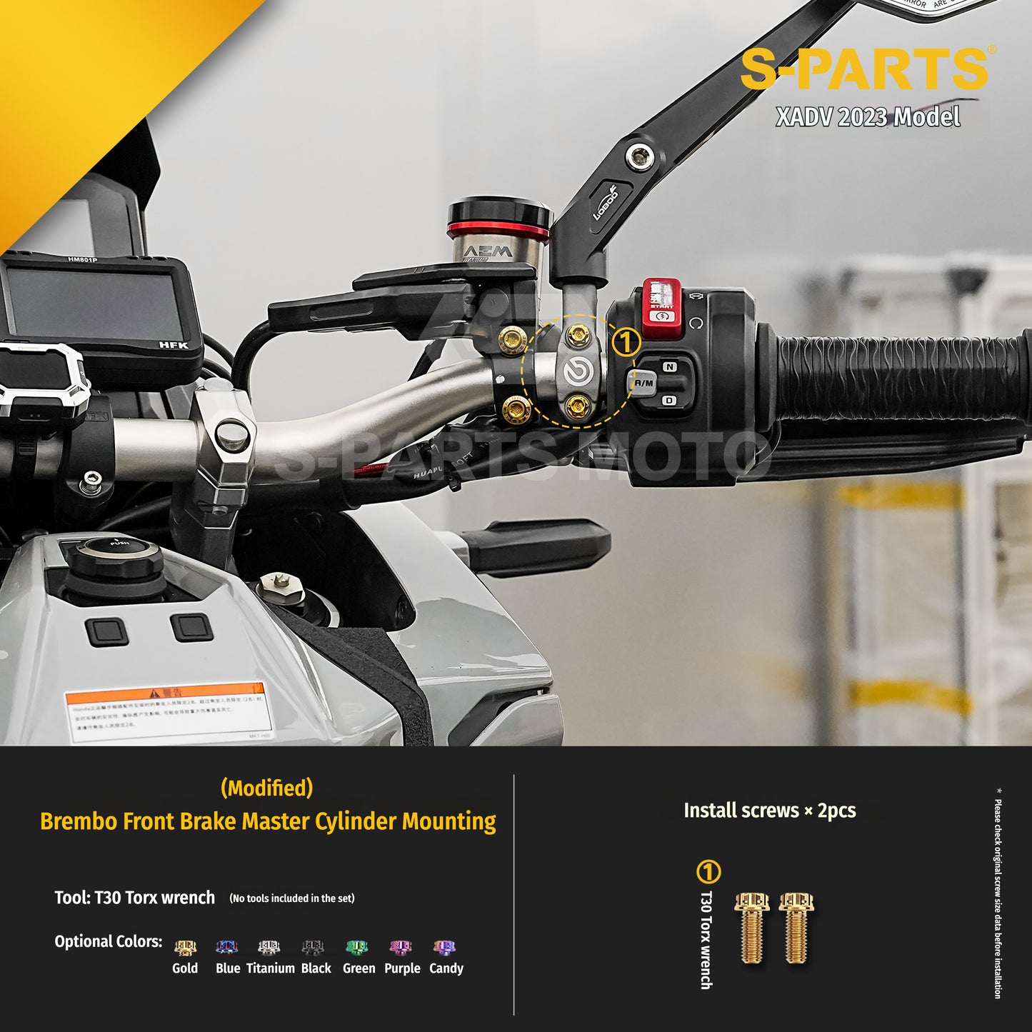 SPARTS Honda XADV 750 2023 Titanium Alloy Motorcycle Upgrade Bolt Set