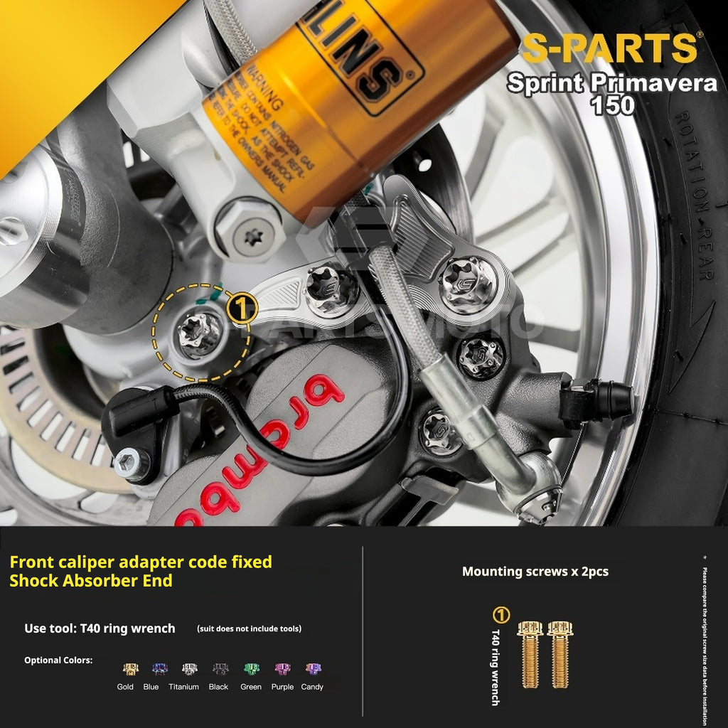 SPARTS Titanium Screw Set for Vespa Sprint/Primavera 150 – Custom Candy Color & CNC Titanium Upgrade Kit