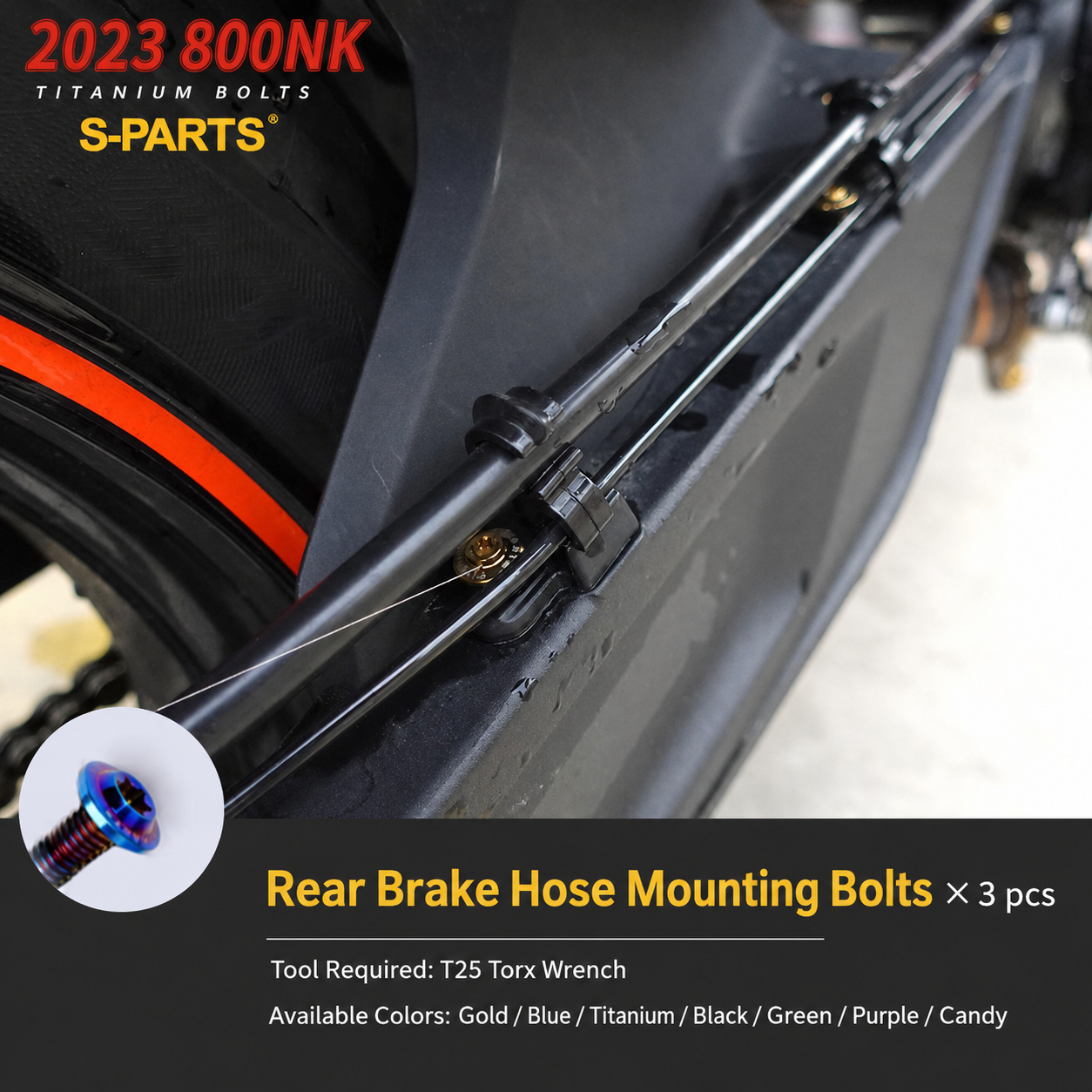 S-PARTS TC4 Titanium Full Motorcycle Bolt Kit for CFMOTO 800NK