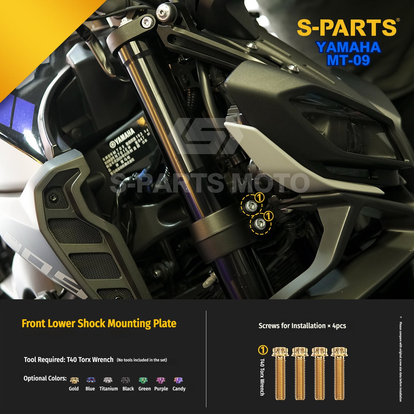 SPARTS Yamaha MT-09 Titanium Bolt Kit | TC4 Grade Motorcycle Fasteners