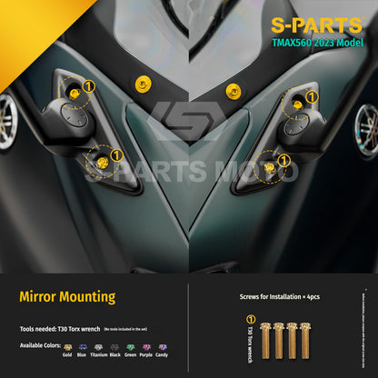 SPARTS Titanium Bolt Kit for Yamaha TMAX560 2023-Front & Cockpit System