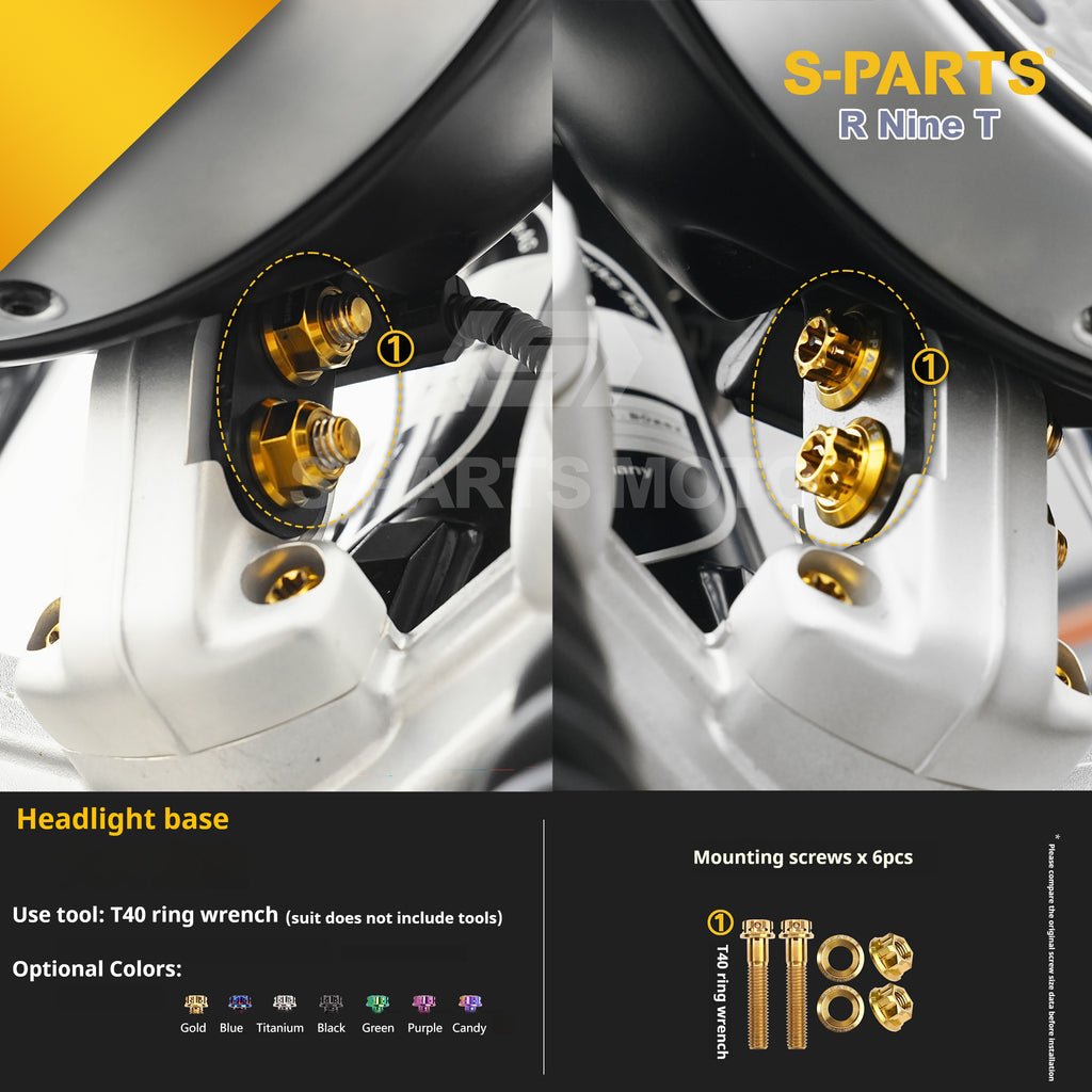 SPARTS BMW RnineT Titanium Alloy Motorcycle Bolt Upgrade Kit