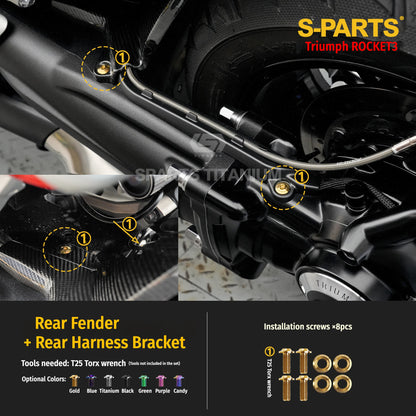 SPARTS Titanium Alloy Bolt Kit for Triumph Rocket 3 – Motorcycle Modification Screws