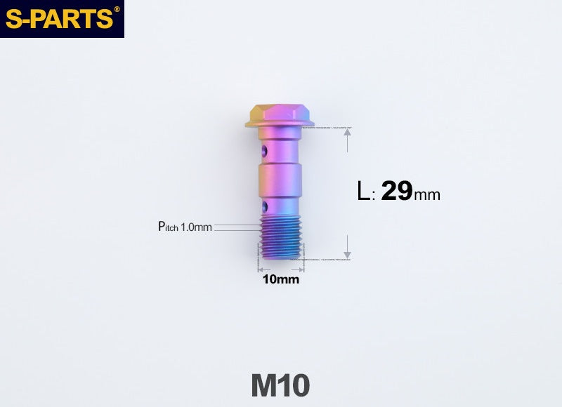 SPARTS M10 Double Banjo Bolt Faceted Design Titanium Bolt for Motorcycle Brake Calipers