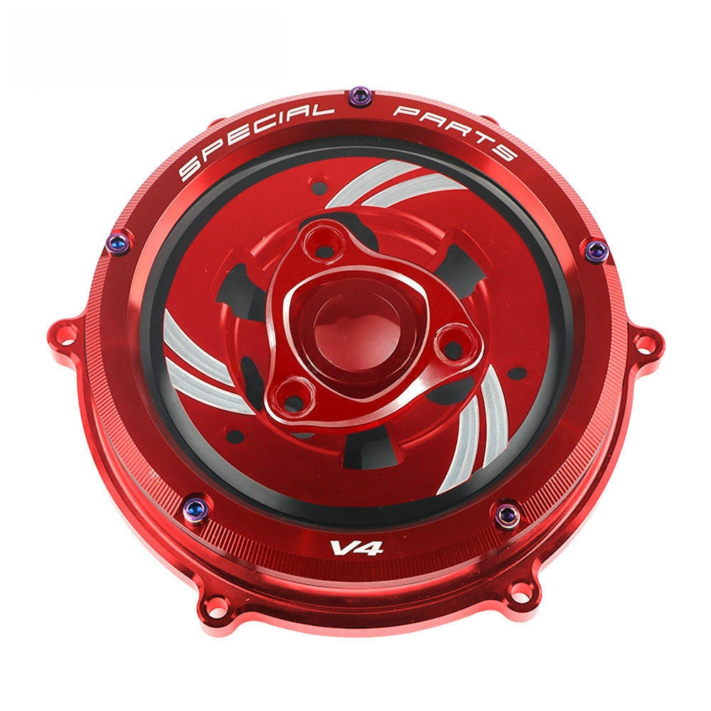 Ducati 959 / 1199 / 1299 / Panigale V2 / V4 / V4S Transparent Clutch Cover Kit Clear Clutch Side Cover Upgrade