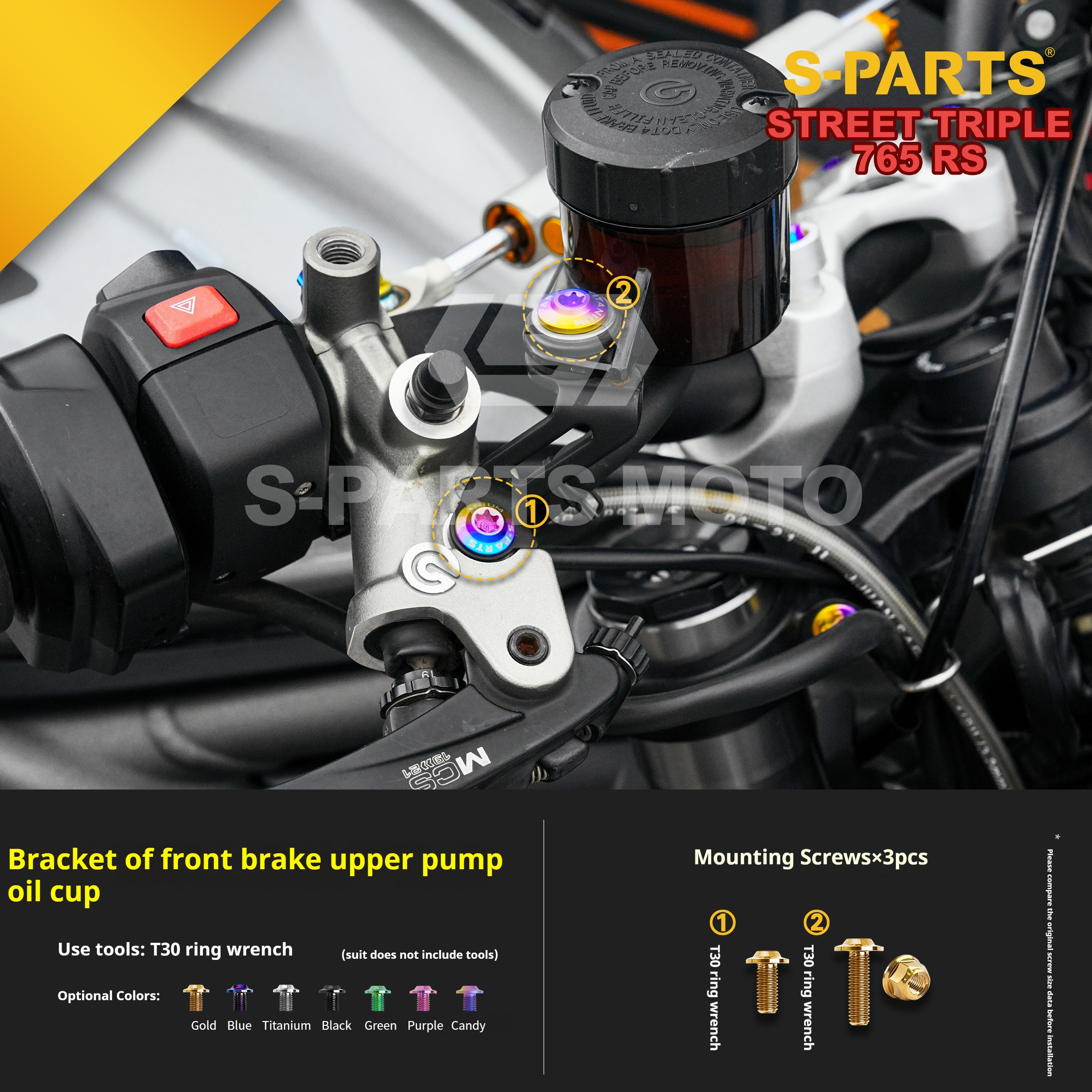 SPARTS Titanium Screw Set for Triumph Street Triple RS –CNC Titanium Upgrade Kit