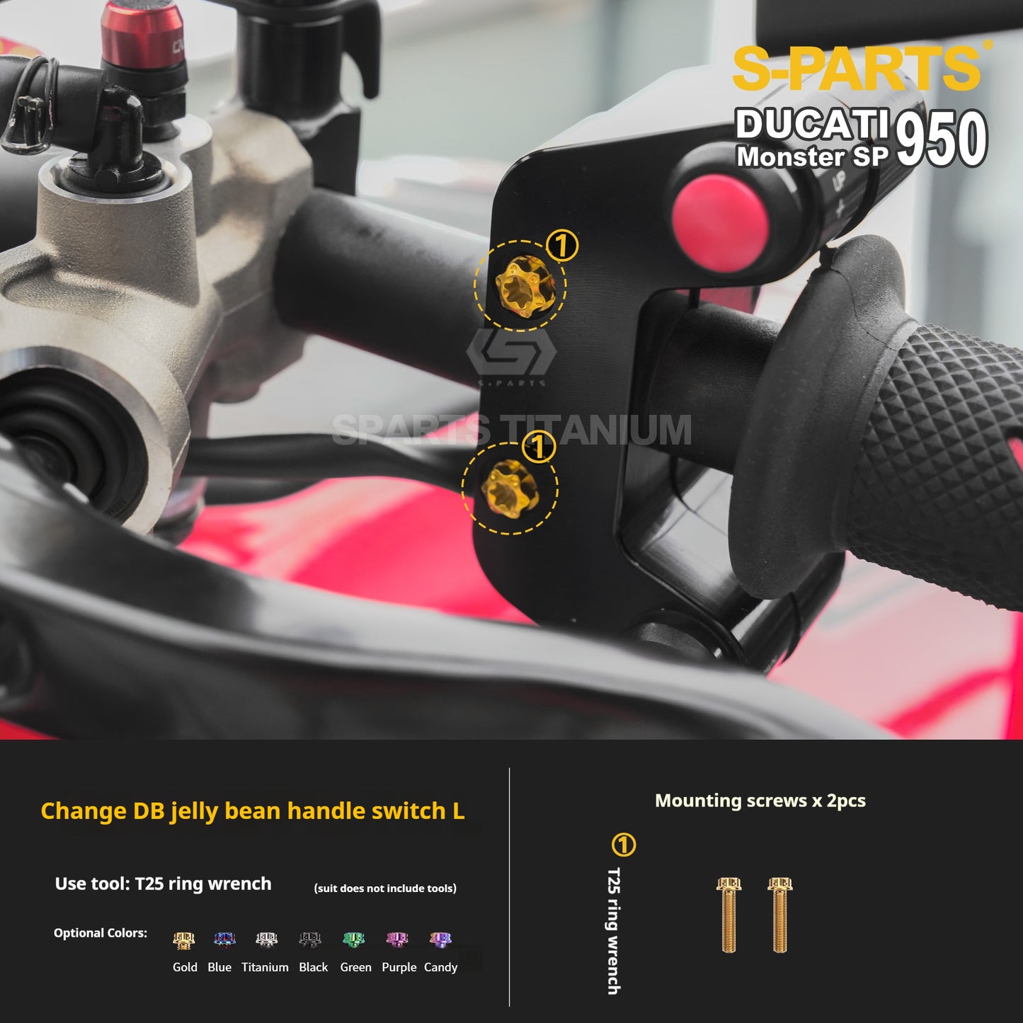 SPARTS Ducati New Monster SP 950 Titanium Alloy Bolts