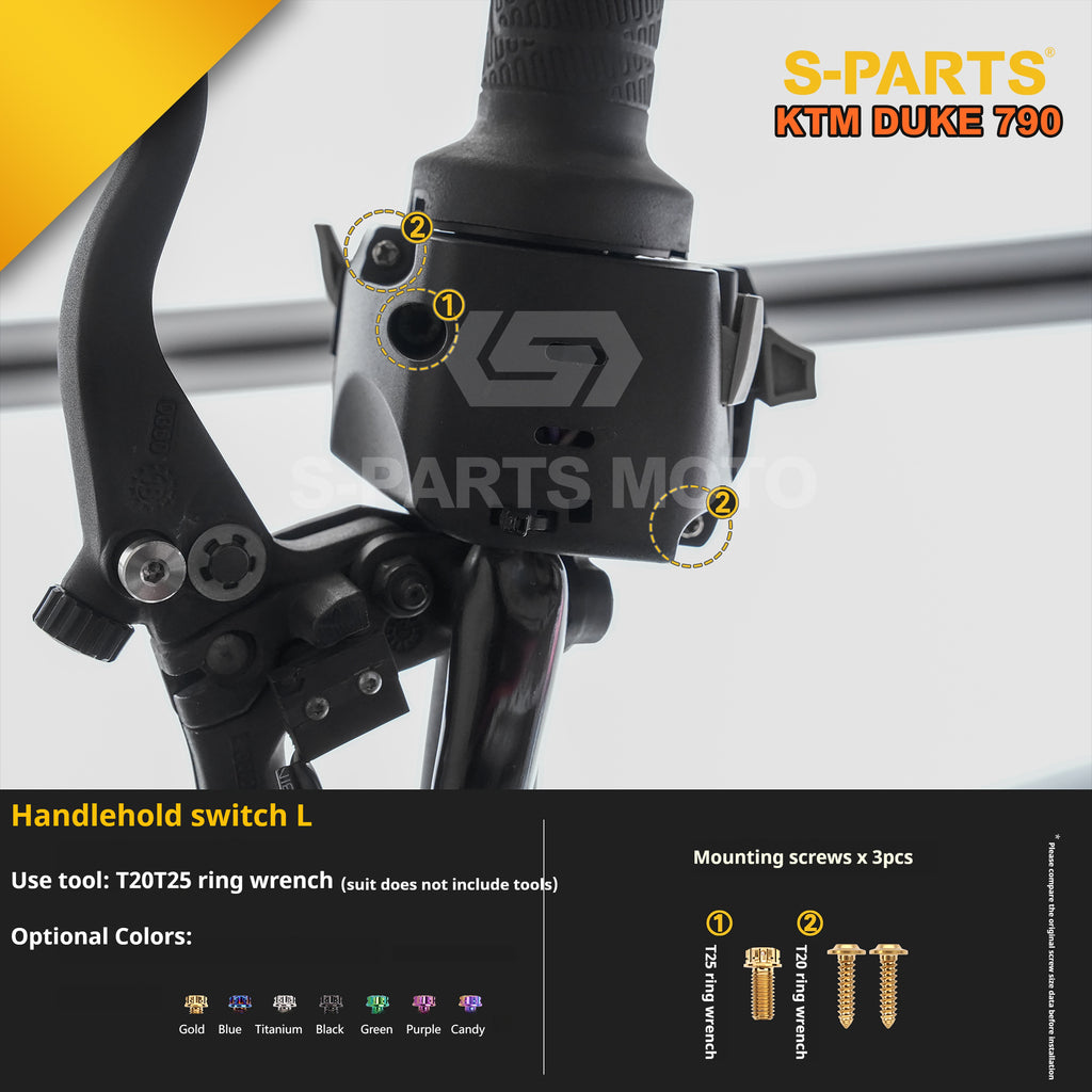 SPARTS TC4 Titanium Bolt Kit Compatible with KTM DUKE 790 – Full Motorcycle Fastener Upgrade