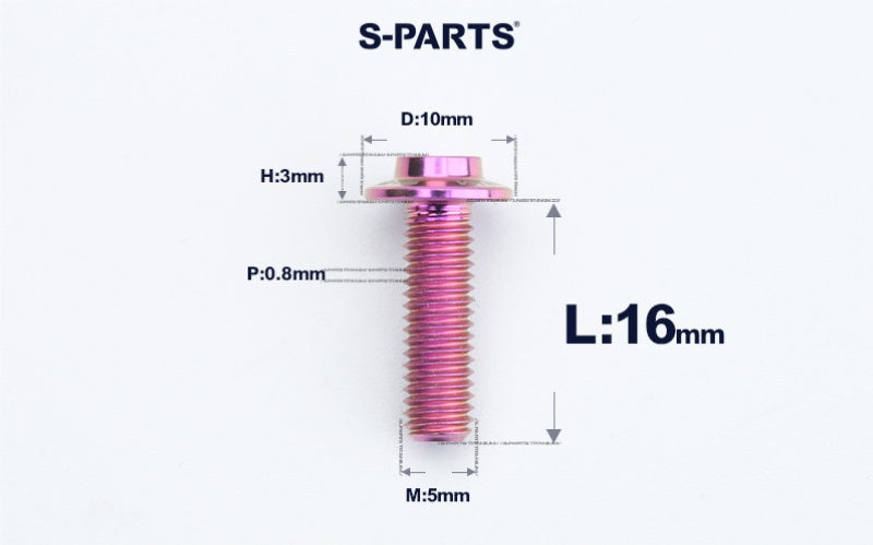 SPARTS A3 Countersunk Head M5 D10 Titanium Bolt TC4 Motorcycle & E-Bike Custom Fastener