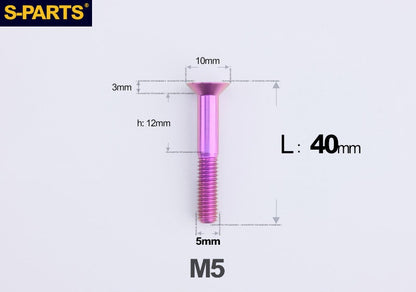 SPARTS M5 Countersunk Titanium Bolt | TC4 Flat Head Motorcycle Fastener
