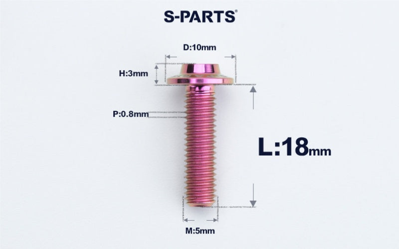 SPARTS A3 Countersunk Head M5 D10 Titanium Bolt TC4 Motorcycle & E-Bike Custom Fastener