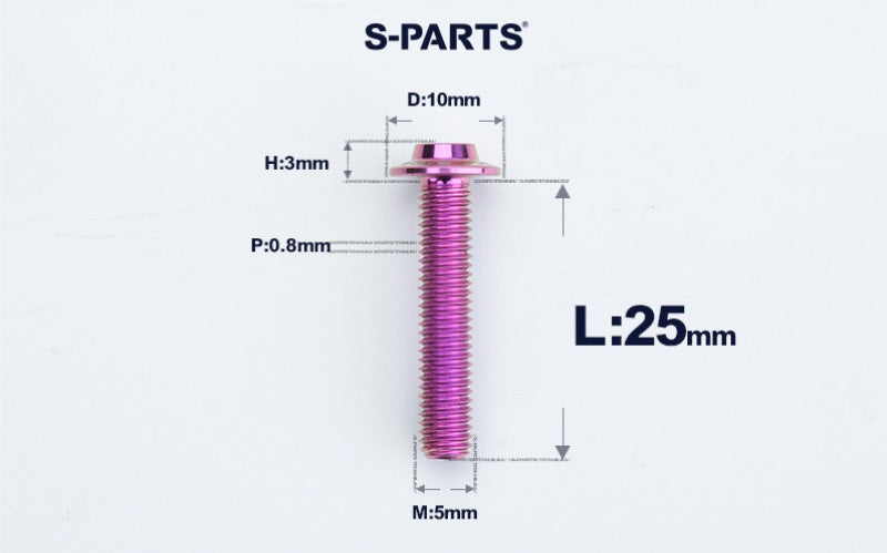 SPARTS A3 Countersunk Head M5 D10 Titanium Bolt TC4 Motorcycle & E-Bike Custom Fastener