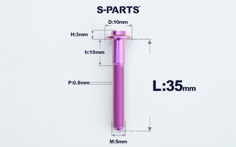 SPARTS A3 Countersunk Head M5 D10 Titanium Bolt TC4 Motorcycle & E-Bike Custom Fastener