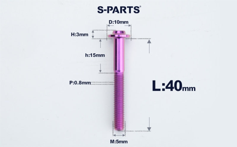 SPARTS A3 Countersunk Head M5 D10 Titanium Bolt TC4 Motorcycle & E-Bike Custom Fastener
