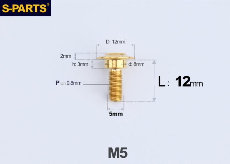 SPARTS M5 Titanium Button Head Shoulder Bolt
