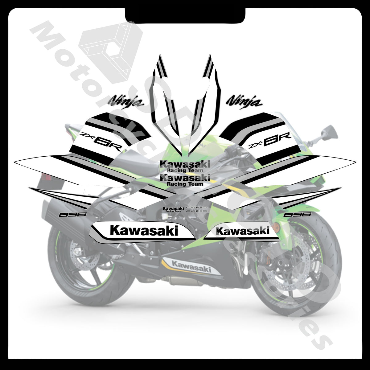 Kawasaki ZX-6R 636 2021-2025 Full Body Graphics Decals PVC Waterproof Motorcycle Fairing Stickers
