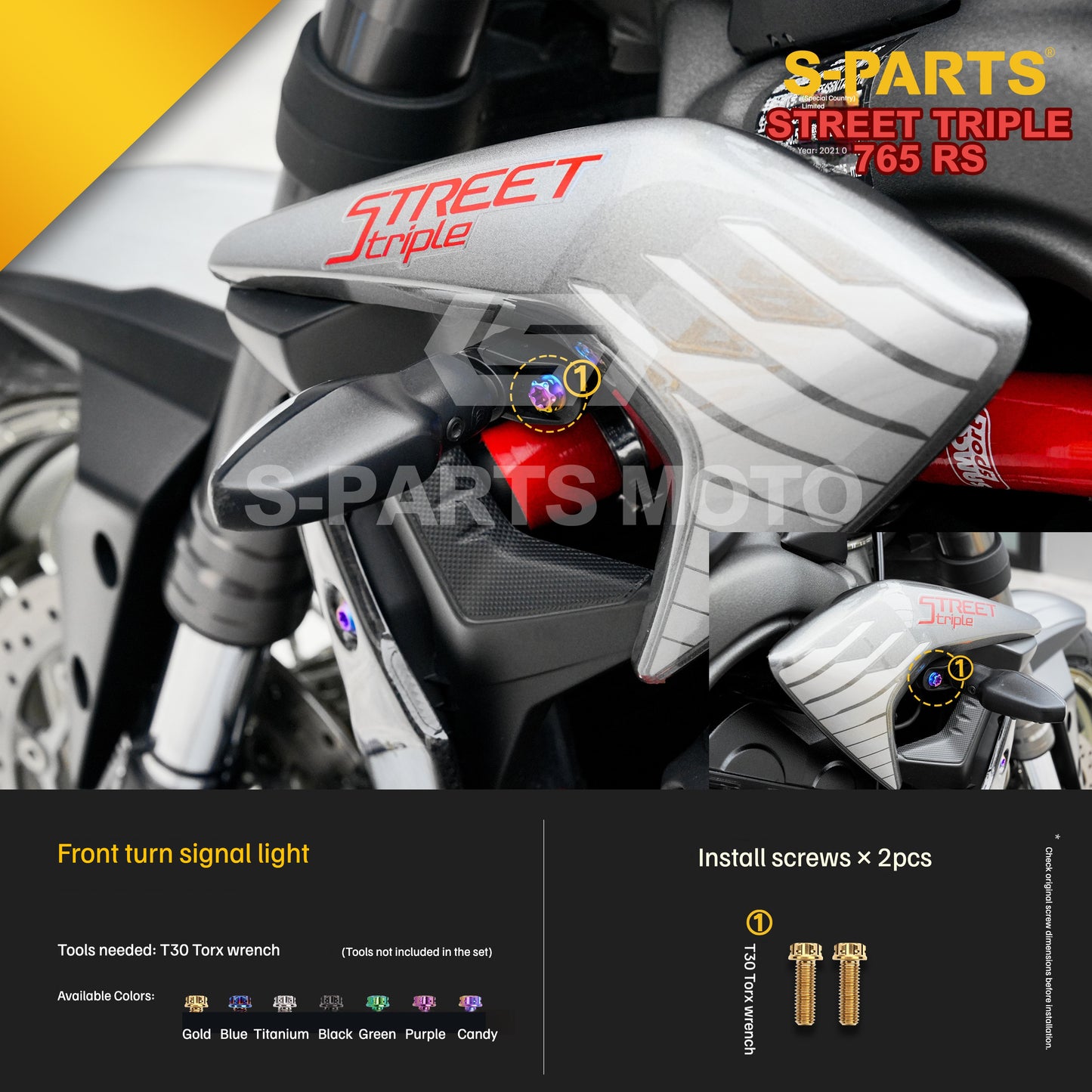 SPARTS Titanium Bolts for Triumph Street Triple 765 RS – Body & Controls Upgrade Fasteners