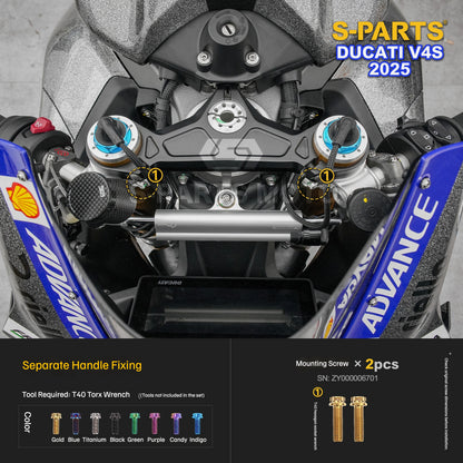 S-PARTS Titanium Front Fairing and Cockpit Fastener Kit for Ducati Panigale V4S 2025