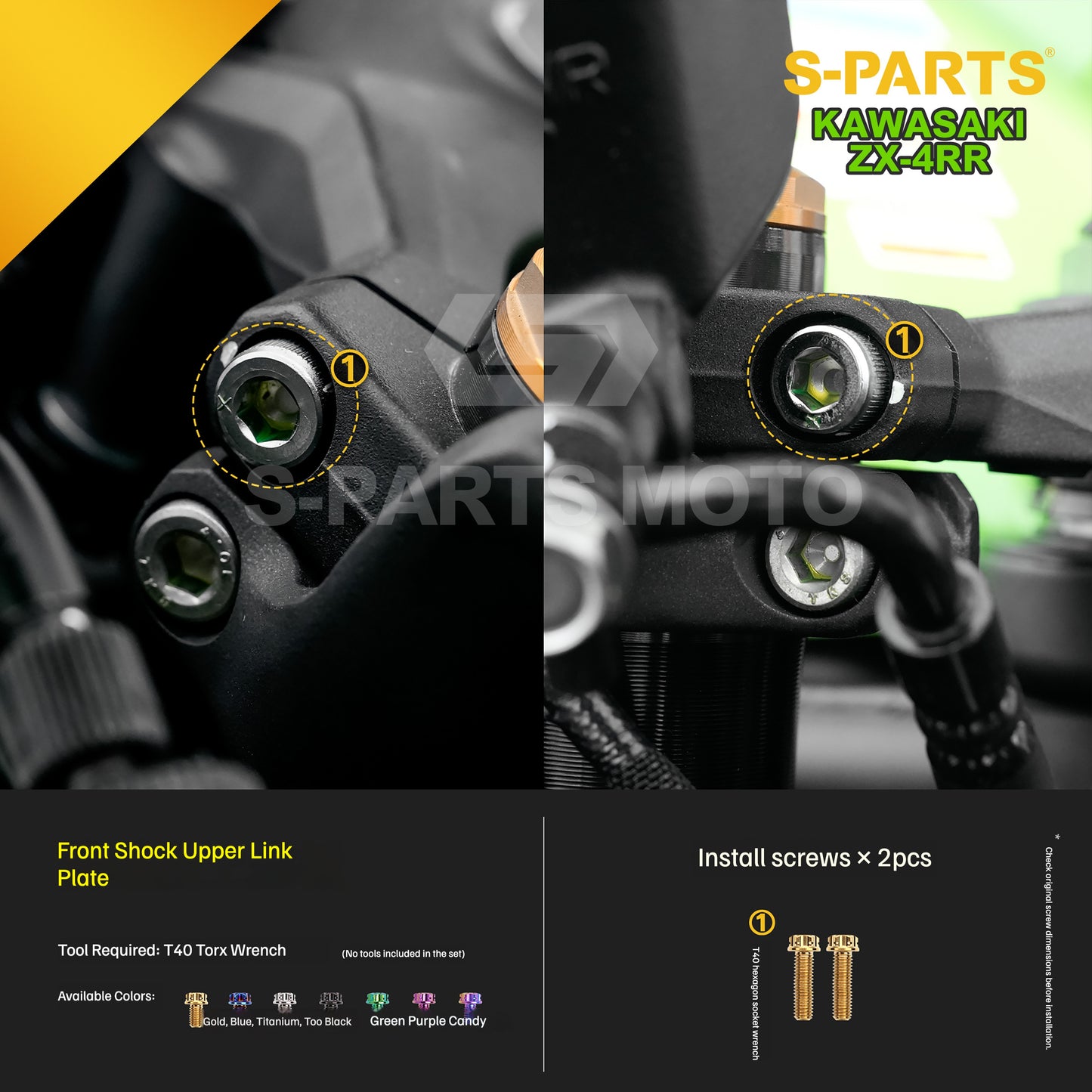 SPARTS TC4 Titanium Bolt Kit for Kawasaki ZX-4RR | Motorcycle Titanium Bolt Upgrade