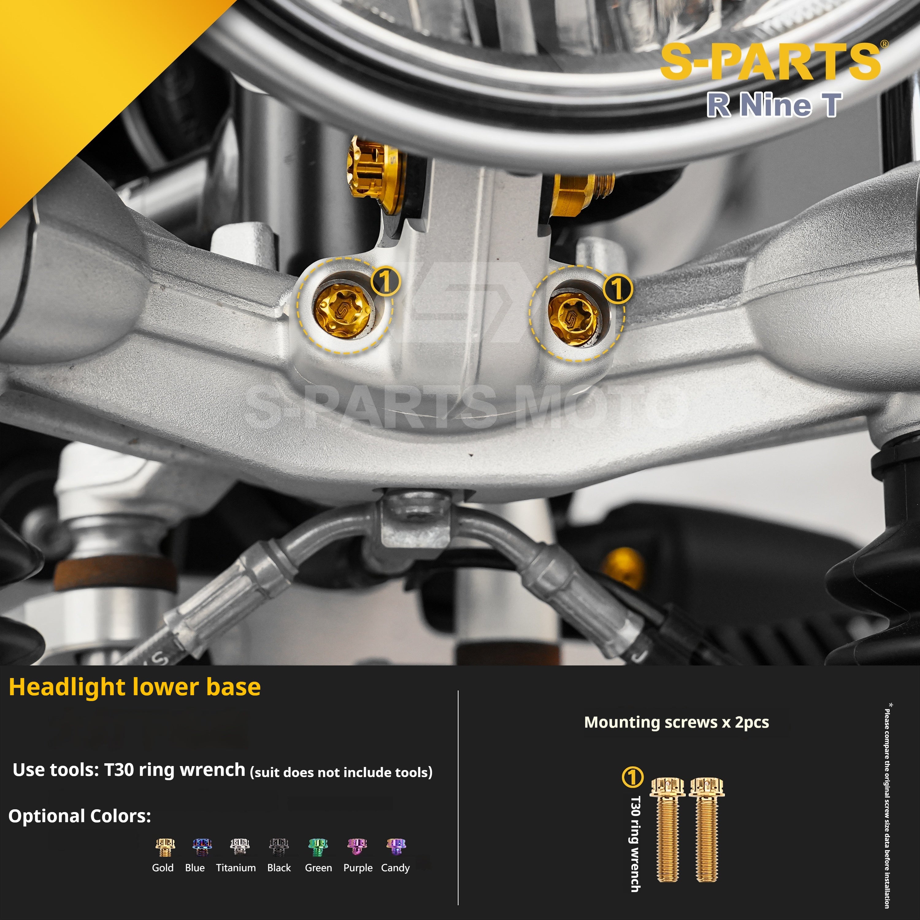 SPARTS BMW RnineT Titanium Alloy Motorcycle Bolt Upgrade Kit