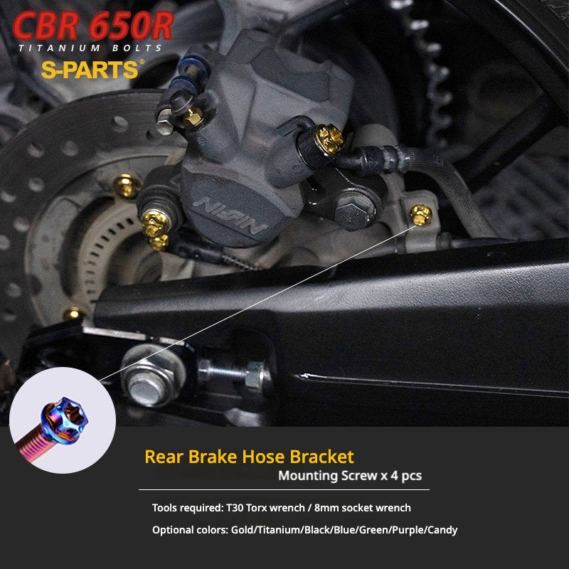 S-PARTS TC4 Titanium Bolt Kit for Honda CBR650R / CB650R | Full Motorcycle Upgrade