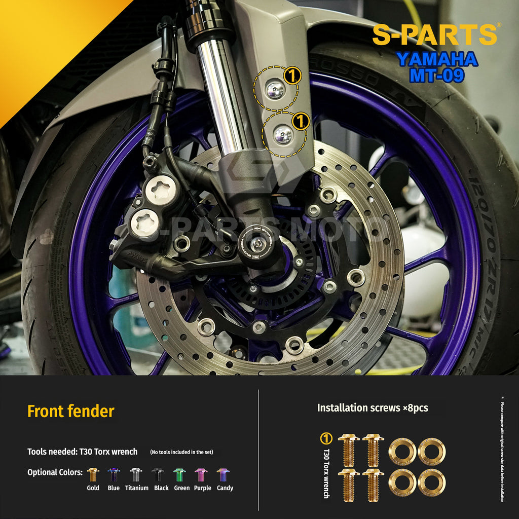 SPARTS Yamaha MT-09 Titanium Bolt Kit | TC4 Grade Motorcycle Fasteners