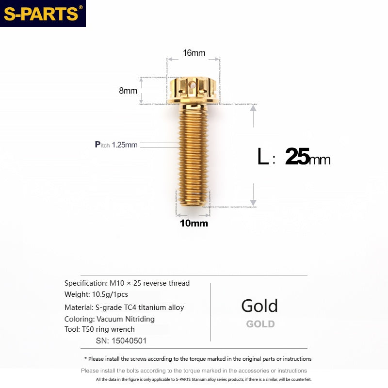 SPARTS Titanium Mirror Block-Off Bolts · M8/M10 Positive & Reverse Thread · Lightweight Motorcycle Plug Bolts