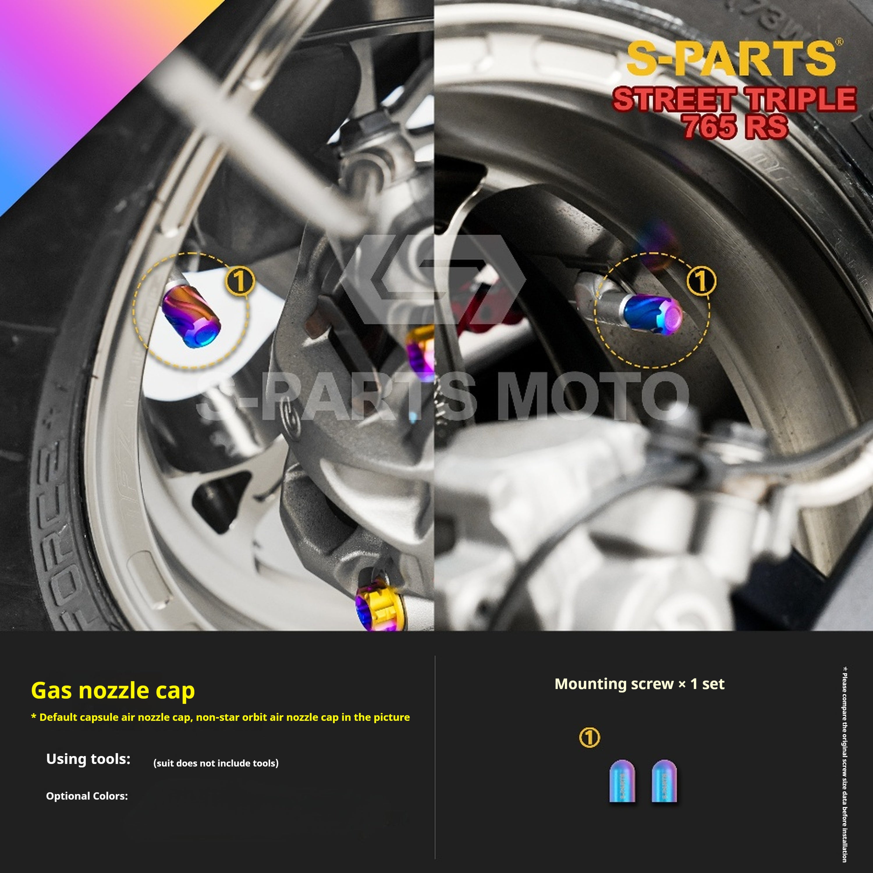 SPARTS Titanium Screw Set for Triumph Street Triple RS – Custom Candy Color & CNC Titanium Upgrade Kit