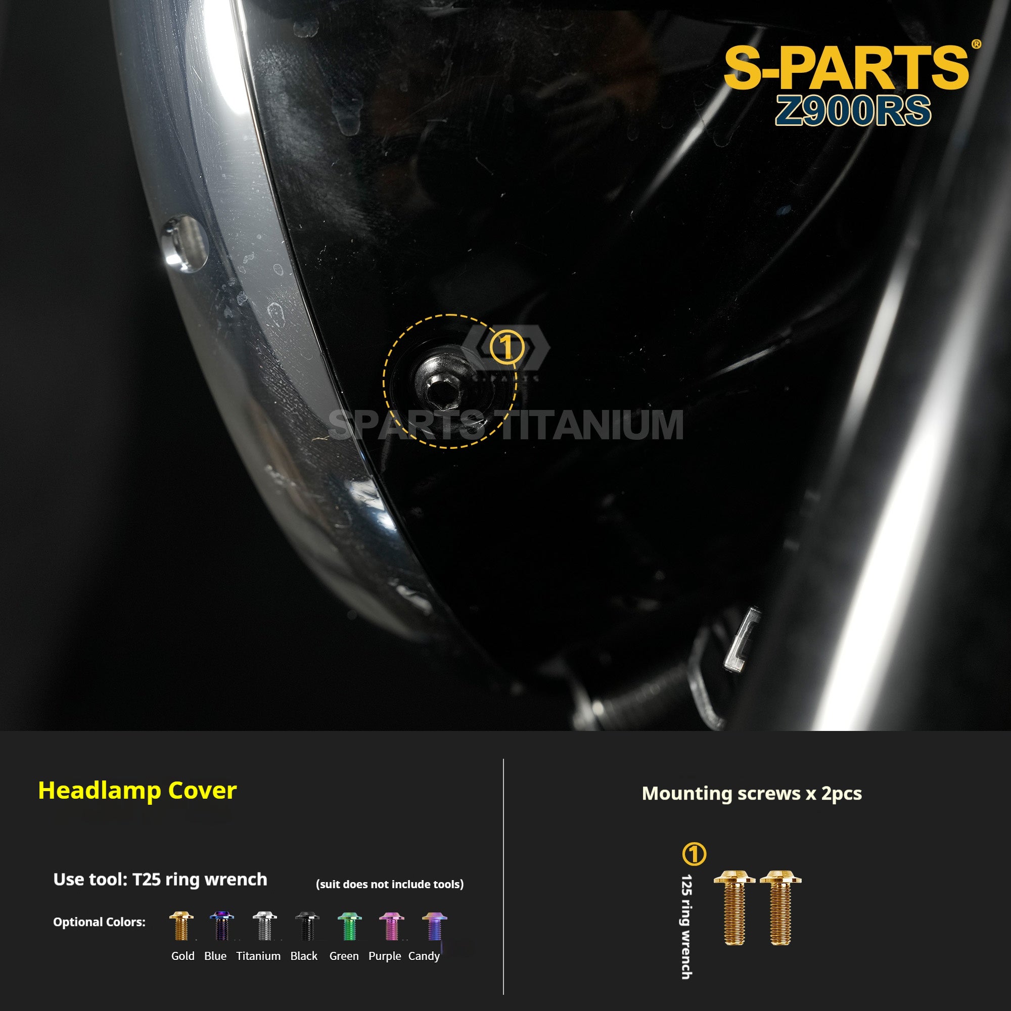 SPARTS Titanium Screw Set for Kawasaki Z900RS – Motorcycle Upgrade Kit